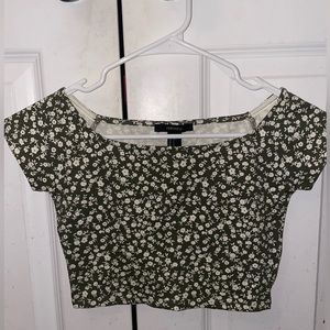 Forever 21 off the shoulder floral crop top size small